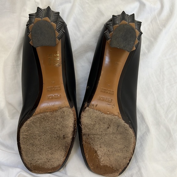 Fendi spiky block back heels leather 41 - Picture 5 of 5